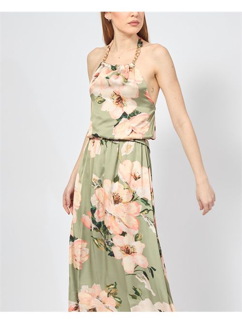 MDM Women's Long Dress Floral Pattern Sleeveless MADEMOISELLE DU MONDE | F591-MDM4011DAFNE